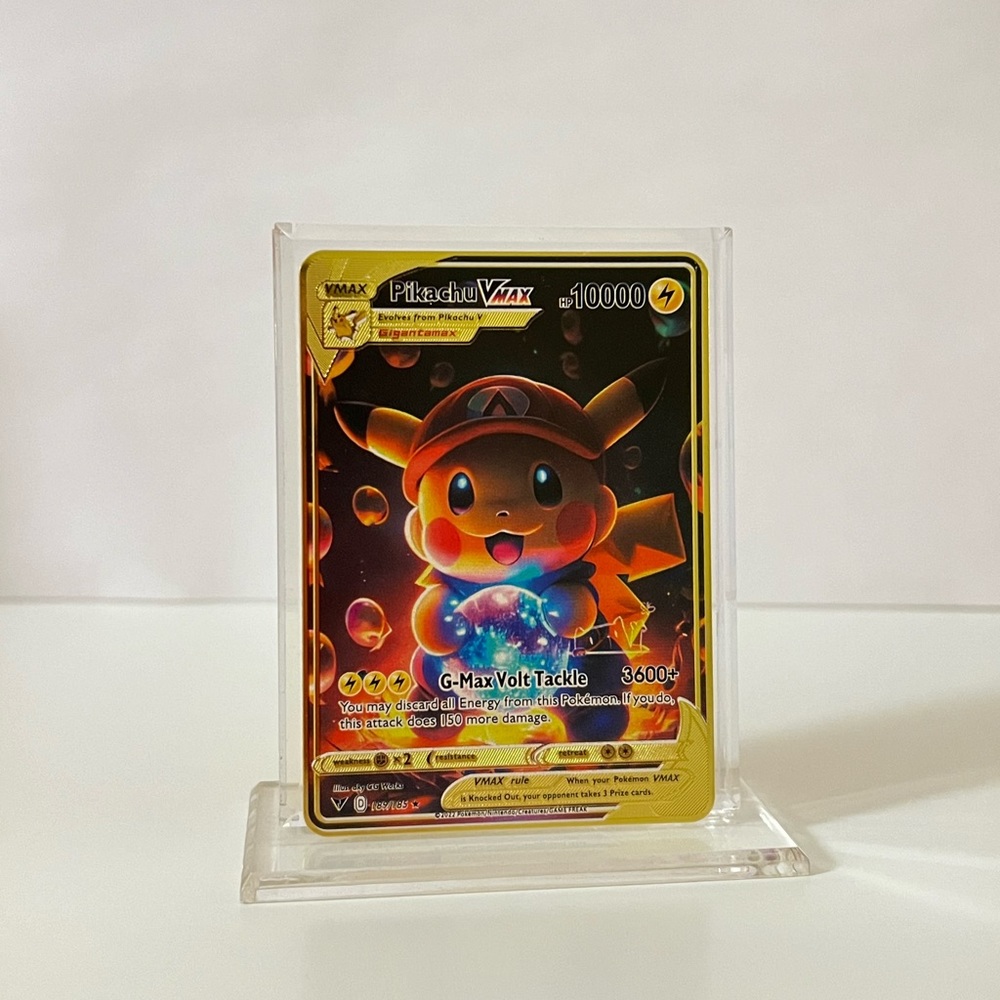 Pokemon Pikachu METAL GOLD CARD Collectible/Gift/Display Fan Art